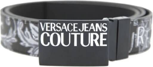 Versace Jeans Couture Zwarte Leren Logo Couture Riem 100 Black Heren