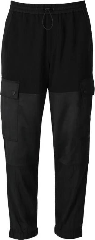 Versace Jeans Couture Black Cargo Sweatpants With Logo Zwart Heren