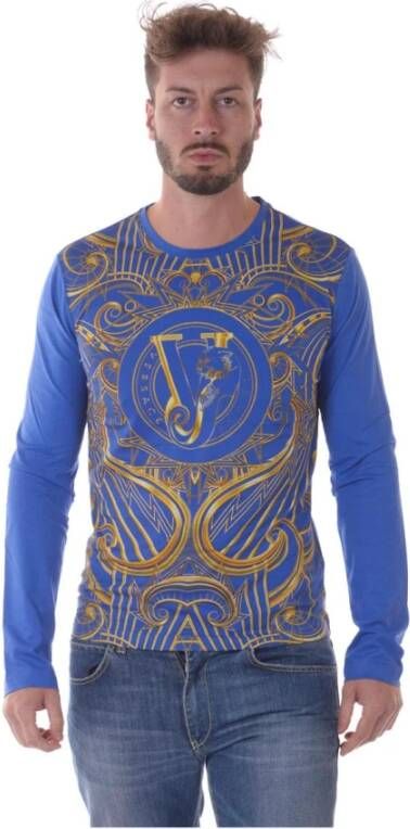 Versace Jeans Couture Blouse Blauw Heren