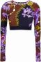 Versace Jeans Couture Paarse top met lange mouwen en Chain Couture-print Purple Dames - Thumbnail 1