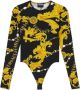 Versace Jeans Couture Zwarte Chain Couture Body met Lange Mouwen Paarse Chain Couture Top voor Vrouwen Black Purple Dames - Thumbnail 1