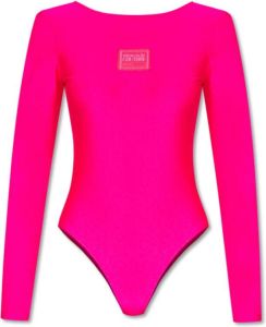 Versace Jeans Couture Bodysuit with logo Roze Dames