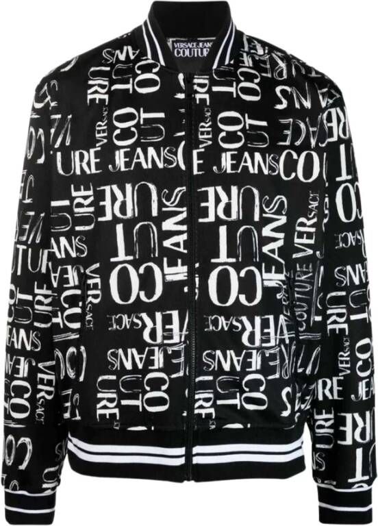 Versace Jeans Couture Logo-print Sweatshirt met rits Black Heren