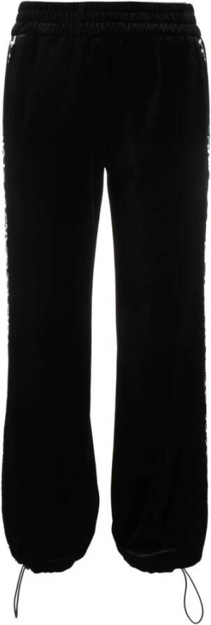 Versace Jeans Couture Pantalone in velluto elasticizzato con bande laterali logate donna 73Haa321-J0008 Nero Zwart Dames