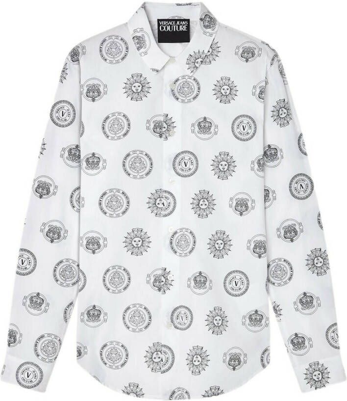 Versace Jeans Couture Camisa Slim Print Coin Wit Heren