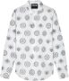 Versace Jeans Couture Heren All Over Logo Wit Overhemd 50 White Heren - Thumbnail 1
