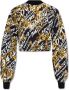 Versace Jeans Couture Cropped Logo Brush Couture Sweatshirt Yellow Dames - Thumbnail 3