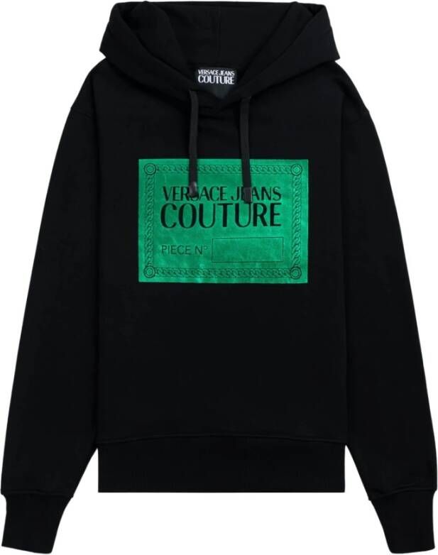 Versace Jeans Couture R stuk nr. Tekstfolie hoodie Zwart Heren