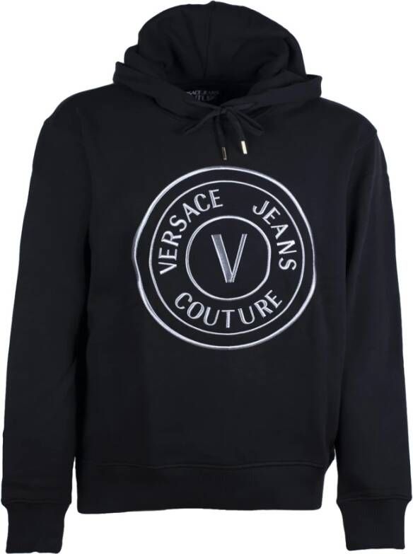 Versace Jeans Couture Zwarte V Emblem Hoodie Black Heren