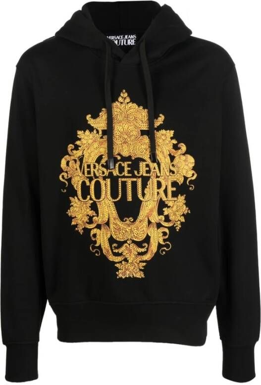 Versace Jeans Couture Iconische Logo Hoodie voor Moderne Mannen Black Heren