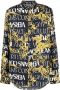 Versace Jeans Couture Camicia con bottoni fantasia barocca e logo uomo 73Gal2R0-Ns153 Nero Oro Zwart Heren - Thumbnail 1