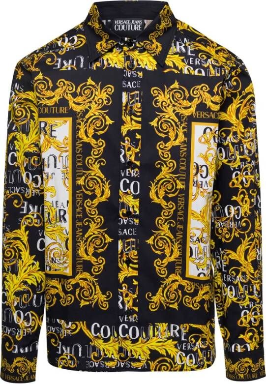 Versace Jeans Couture Verhoog je casual stijl met katoenen overhemd Yellow Heren