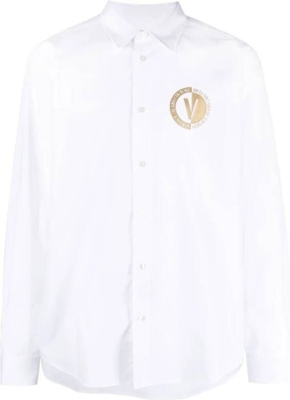 Versace Jeans Couture Casual Shirts Wit Heren