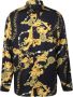 Versace Jeans Couture Zwarte Chain Print Twill Katoenen Overhemd Black Heren - Thumbnail 7