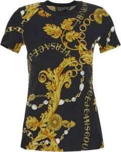 Versace Jeans Couture Chain Couture Print T-Shirt Zwart Dames
