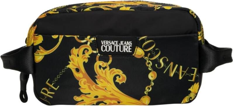 Versace Jeans Couture Barok Print Handtas met Ingelegd Logo Black Heren