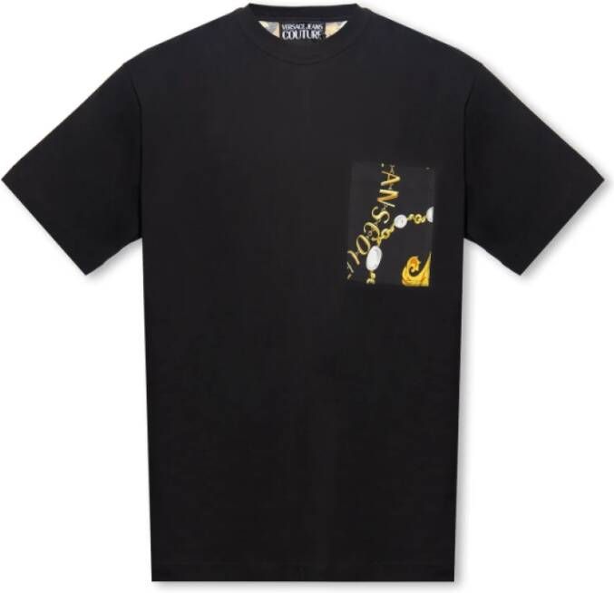 Versace Jeans Couture Chain Print T-Shirt Heren Zwart Heren