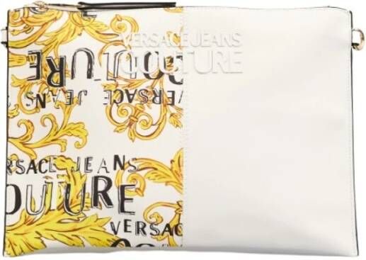 Versace Jeans Couture Witte Barokprint Schoudertas voor Dames White Dames