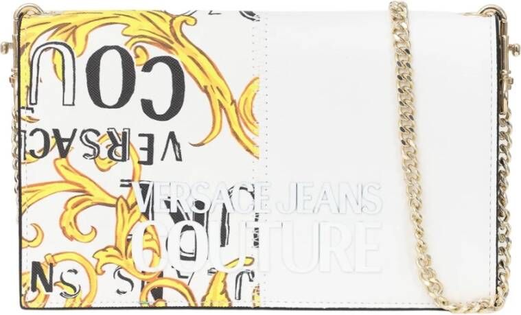 Versace Jeans Couture Witte Barok Print Schoudertas voor Dames White Dames