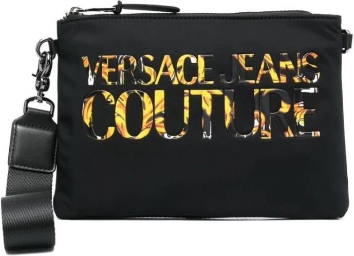 Versace Jeans Couture Zwarte Logo Pochette voor Heren van Black Heren
