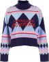 Versace Jeans Couture Turtleneck sweatshirt with logo Blauw Dames - Thumbnail 1