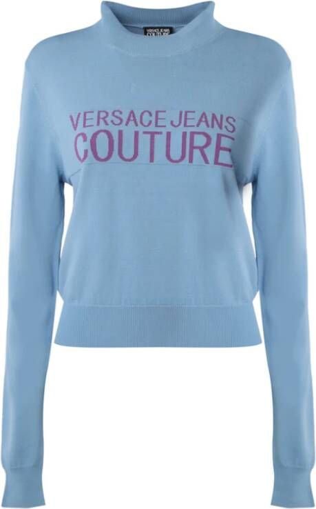Versace Jeans Couture Sweater with logo Blauw Dames