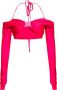 Versace Jeans Couture Top met lange mouwen en gerimpelde details Pink Dames - Thumbnail 1