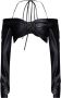 Versace Jeans Couture Logo Crop Top met Lange Mouwen en Gerimpelde Details Black Dames - Thumbnail 1