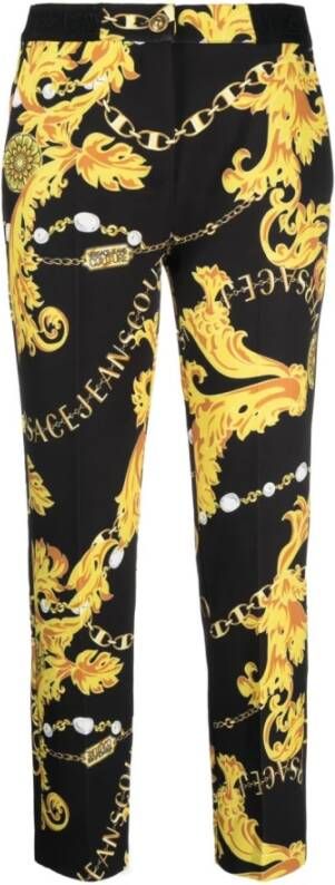 Versace Jeans Couture Stijlvolle zwarte cropped broek Black Dames