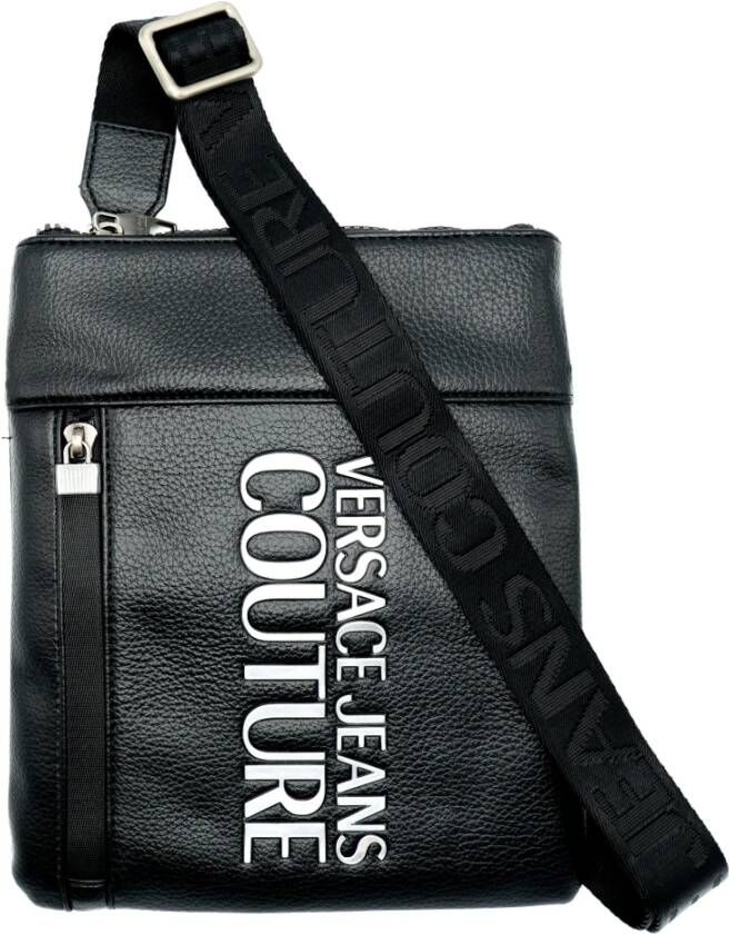 Versace Jeans Couture Zwarte Zilveren Messenger Tas Upgrade Jouw Stijl Black Dames