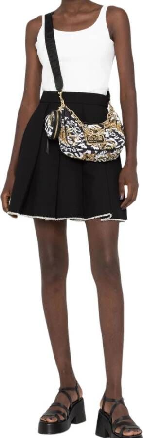 Versace Jeans Couture Zwarte Nylon Logo Space Couture Schoudertas Multicolor Dames