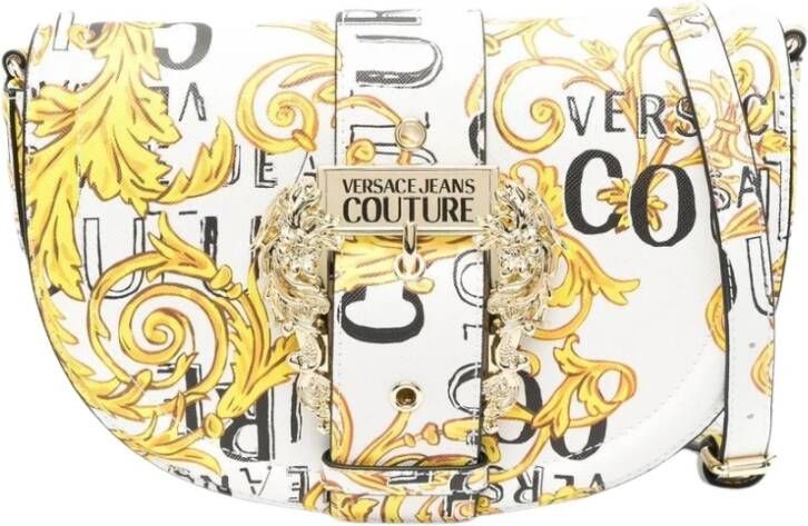 Versace Jeans Couture Witte Barokprint Handtas met Logogesp Multicolor Dames