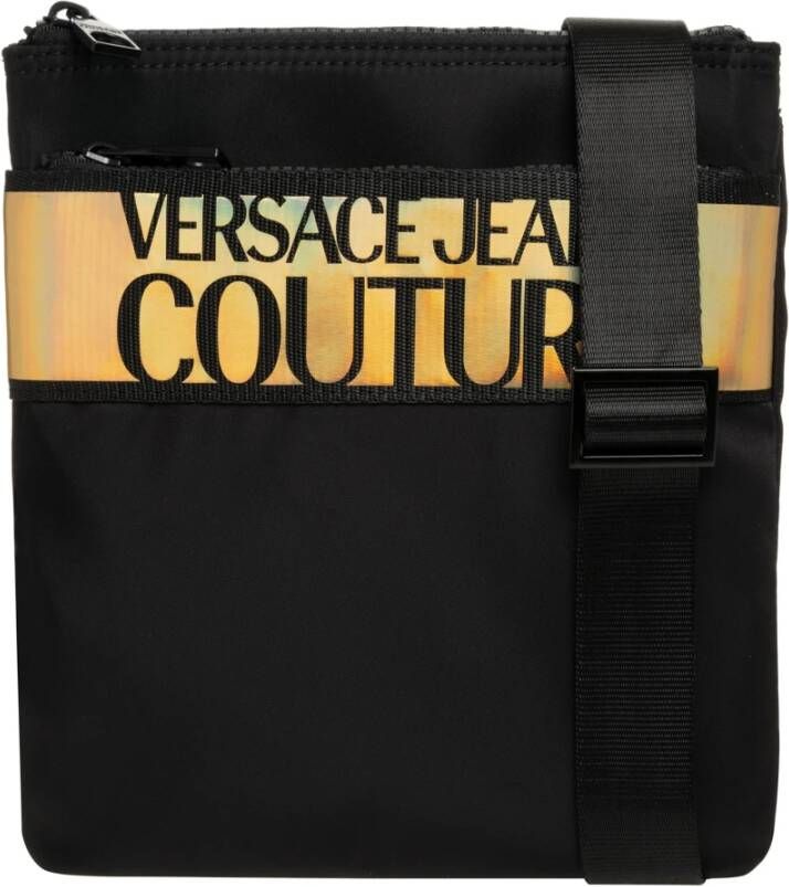 Versace Jeans Couture Schoudertas Met Logo-Print En Rits Black Heren
