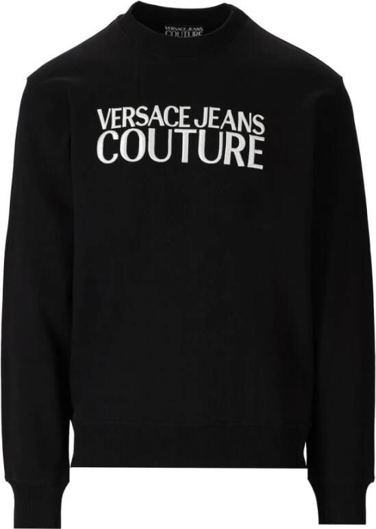 Versace Jeans Couture Czarny Sweatshirt With Logo Zwart Heren