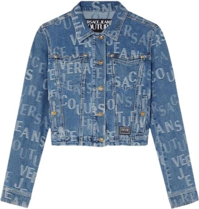 Versace Jeans Couture Denim Jackets Blauw Dames