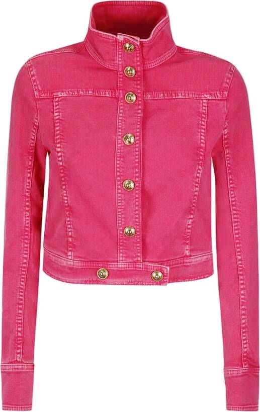 Versace Jeans Couture Denim Jackets Roze Dames