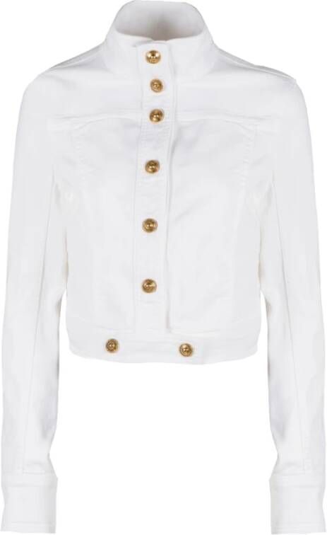 Versace Jeans Couture Luxe Witte Bull Denim Jas White Dames