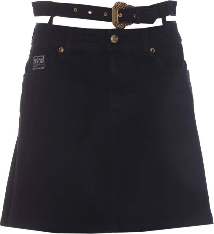 Versace Jeans Couture Denim Skirts Zwart Dames