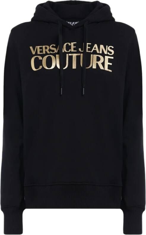 Versace Jeans Couture Dikke lamina logo print hoodie Zwart Dames