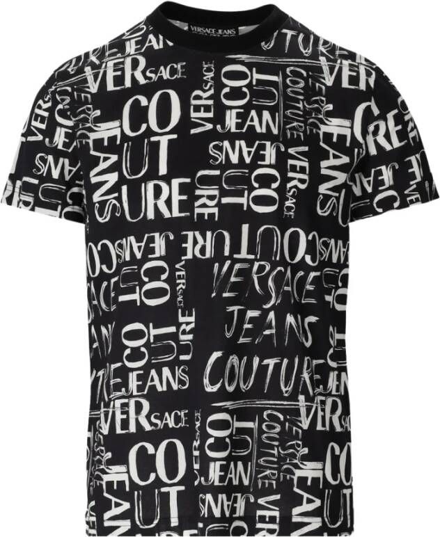 Versace Jeans Couture Katoenen Doodle Logo T-Shirt Zwart Black Heren