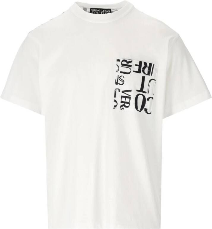 Versace Jeans Couture Doodle Logo Pocket White T-Shirt Wit Heren