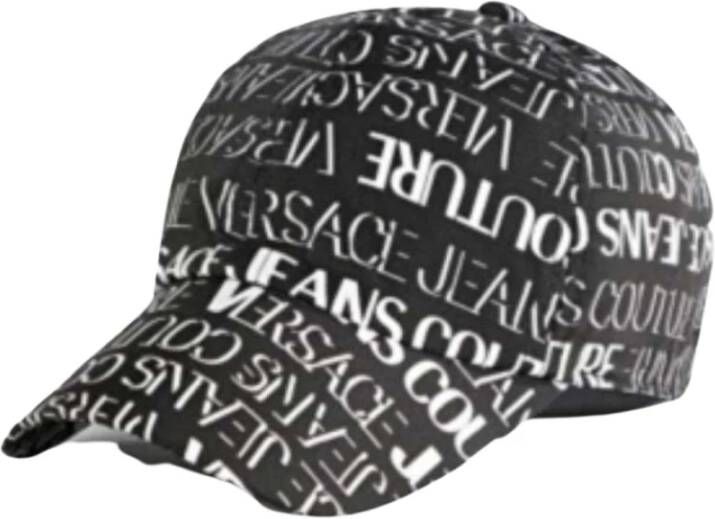 Versace Jeans Couture Zwarte Nylon Baseballpet met Wit Logo Black Unisex