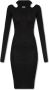 Versace Jeans Couture MIDI-jurk met ribben met lange mouwen vrouw Versace 73hao976-J0033 zwart Dames - Thumbnail 4