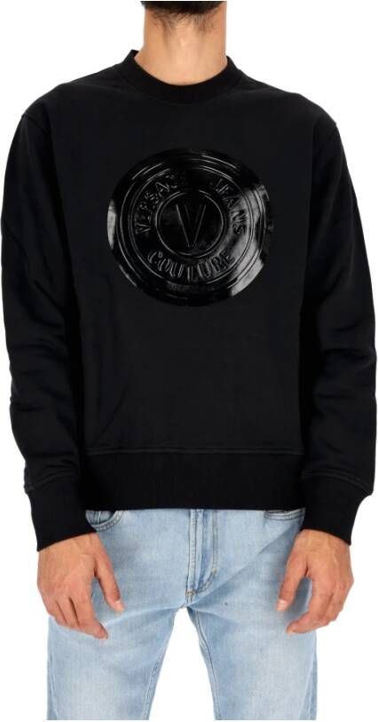 Versace Jeans Couture Felpa girocollo con logo uomo 73Gaip03-Cf01P Nero Zwart Heren