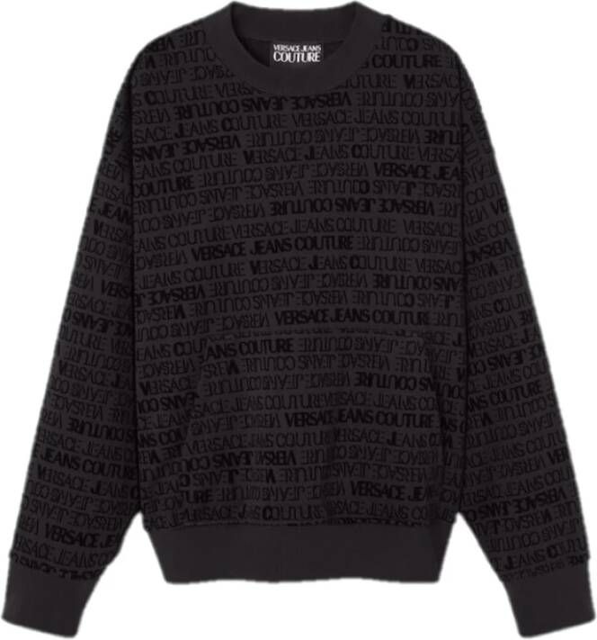 Versace Jeans Couture Felpa Heavy Print Sweater Senior Black Zwart Heren