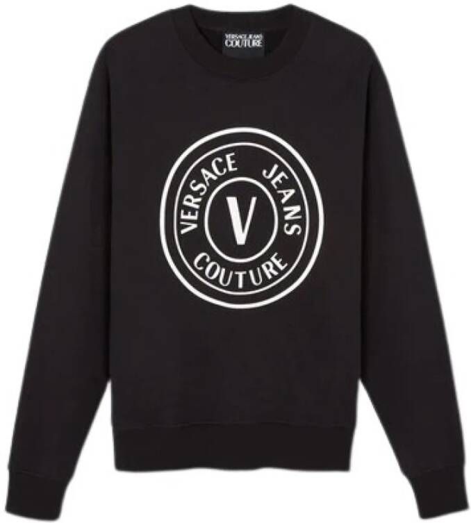 Versace Jeans Couture Felpe Sweater V Emblem Zwart Dames