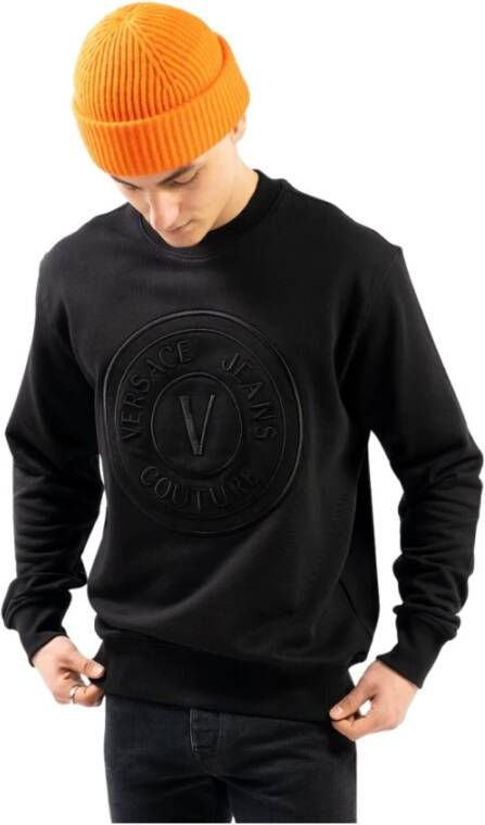 Versace Jeans Couture Felpe Sweater V Emblem Zwart Heren