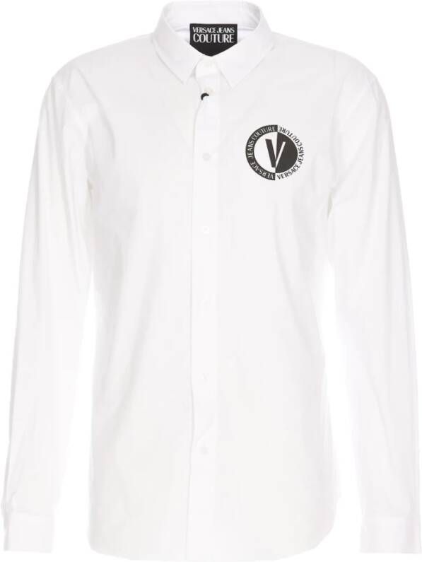 Versace Jeans Couture Witte Shirt met Logo Print voor Heren White Heren