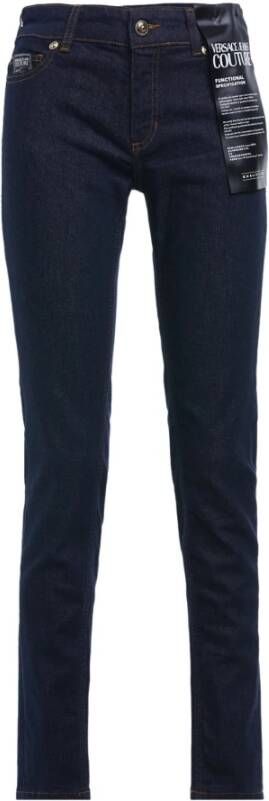 Versace Jeans Couture Geborduurd gewassen stretch dim jeans Blauw Dames