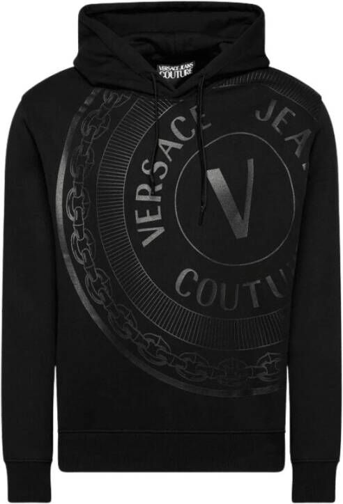 Versace Jeans Couture Gecentreerde logo hoodie Zwart Heren